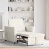 Extendable Single Sleeper Sofa with Wheels Cream Velvet
