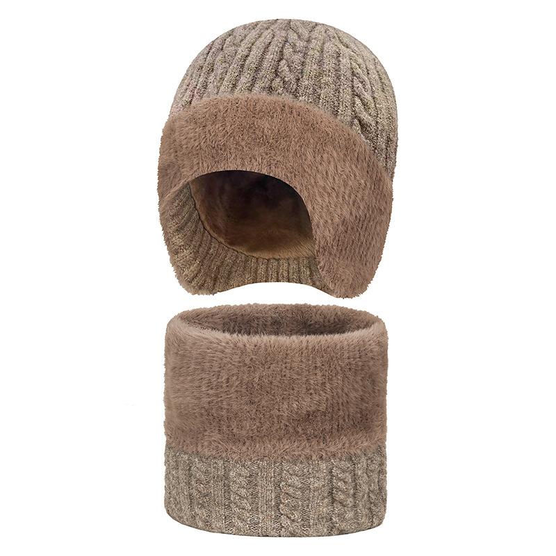 Zimowa Wełniana Gruba Ochrona Uszu Dzianinowa Czapka Męska Wełniana Ciepła Ochrona Szyi Wełniana Czapka
