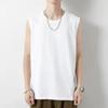 Men White Crew Neck Sleeveless Casual Tank Top