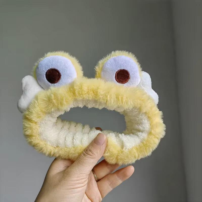 Lady Frisch und Niedlich Gesicht Haarband Netzrot Cartoon Lustig Plüsch Stirnband Kleiner Frosch Haarschmuck