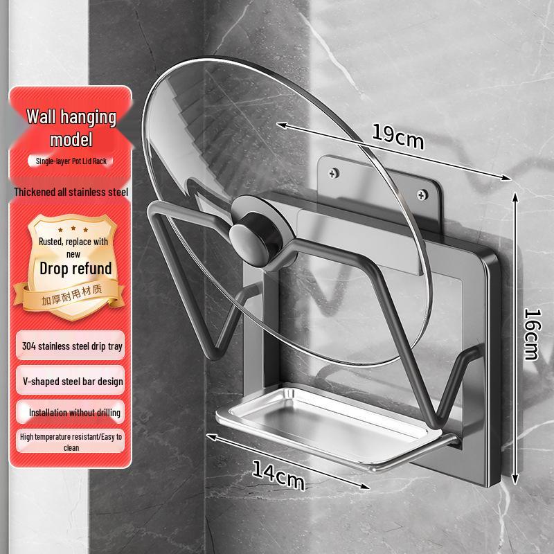 Multi-functional Kitchen Countertop Rack for Pot Lids, Spoons, and Spatulas