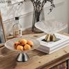 Light Luxury High Foot Glass Fruit Plate Wedding Party Snack Dessert Plate Desktop Storage Decoration Home Kitchen Tableware