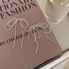 Gentle Temperament Beaded Bow Tassel Earrings - 925 Silver, Niche Design, Light Luxury, 2026 New Style