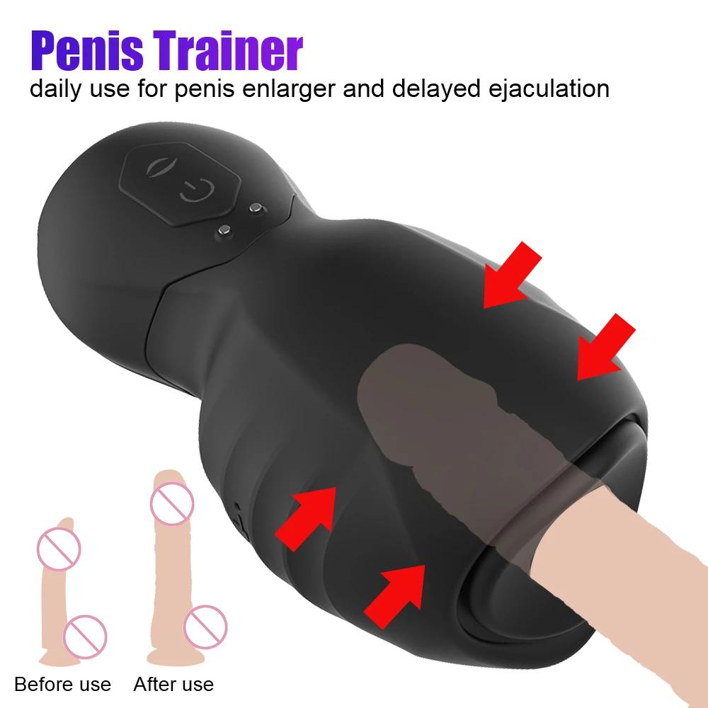 Automatic Male Masturbator Sucking Vibrator Penis Trainer Glans Stimulation Blowjob Penis Pump Trainer Adults Sex Toys for Men