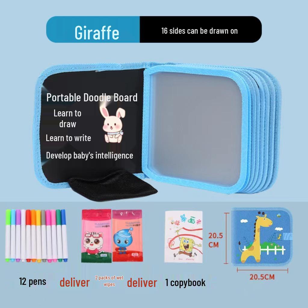 Erasable Children's Cartoon Watercolor Chalk Drawing Board & Coloring Book