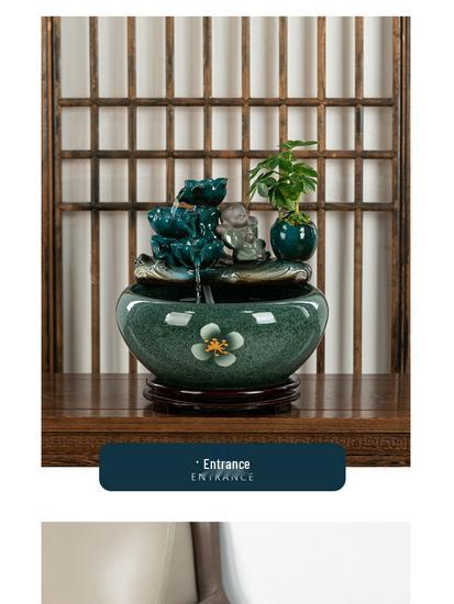 Lucky Ceramic Fish Tank Ornament: High-End Gift for Tea Room, Living Room, Office, or Reception Desk Decoration.