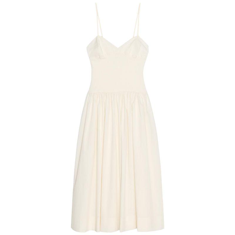 

Zaprha 2025 Новое поступление Французское сексуальное лоскутное поплиновое платье-слинг Длинное приталенное элегантное 4174204 raw white L