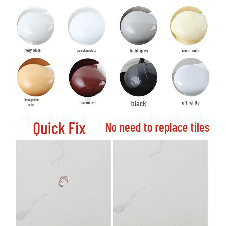 Keramikfliesen- und Fugenreparaturpaste - Starker Klebstoff für Marmor, Toilette und Bodenfliesenlöcher