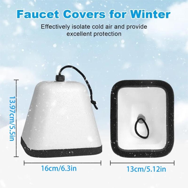2 Pack Easy Installation AntiFreeze Faucet Protectors Foam Texture Insulation Cover for Cold Weather Outdoor Use