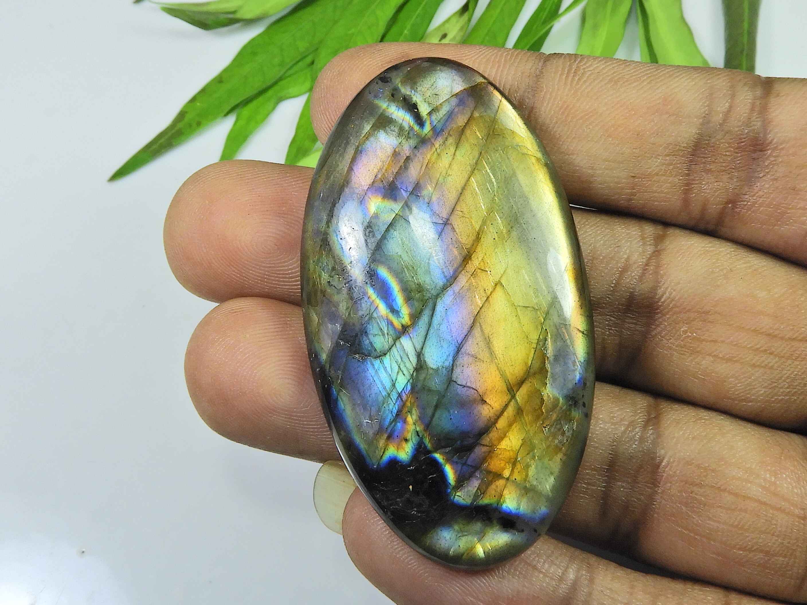 

30X55MM Natural Labradorite Multi Purple Oval Cabochon Loose Gemstone 111Cts SK-4023