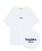 LAZY LAKE Unisex Center Embroidered Logo T-Shirt White