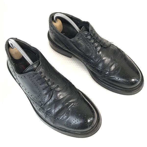Lloyd Vintage Leather Wingtip Dress Shoes Black Size 40 6F 25.0cm Made in Germany(USED)