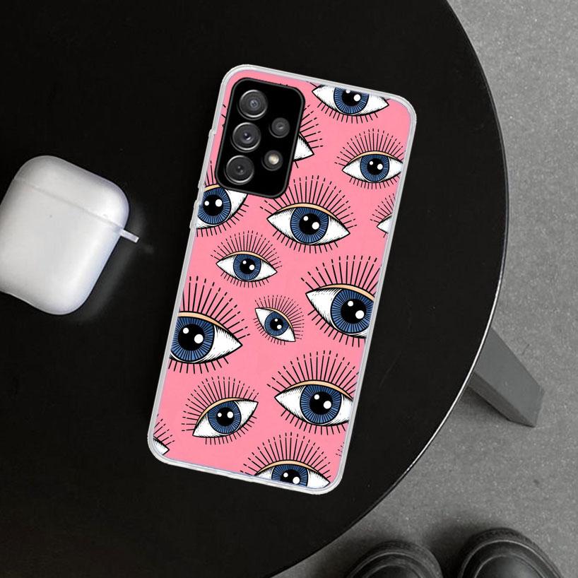 Lucky Blue Evil Eye Phone Case Cover for Samsung Galaxy A12 A22 A32 A52 A72 A02S A51 A50S A31 A20S A10S Note 20 Ultra 10 Plus Ga