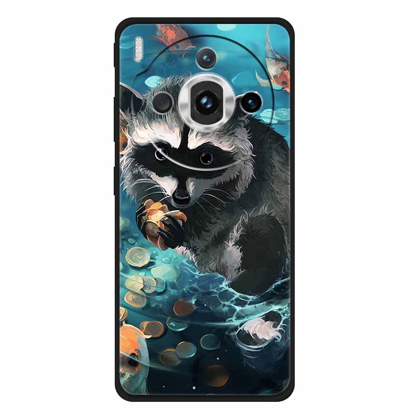 For ZTE nubia Z60S Pro 6.78" Case TPU Soft Black Silicone Painted Cute Cat Starry Cover for Nubia Z60S Pro Luxury Animals Funda
