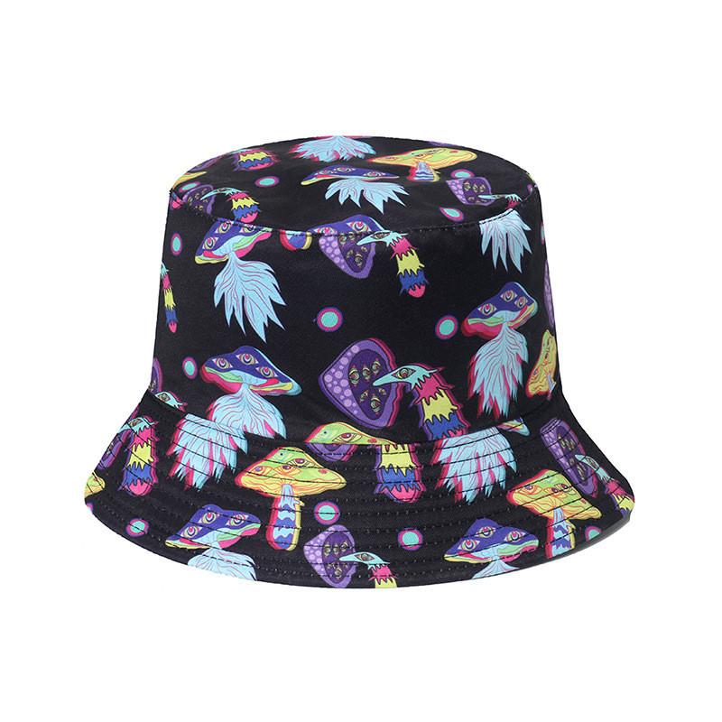 Stylish Artsy Fisherman Hat For Women Korean Style Sun Hat With Mushroom Print