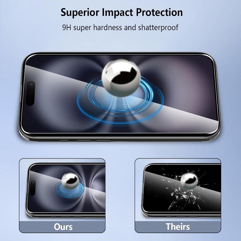 3pcs HD Tempered Glass for IPhone 16 15 14 13 12 11 Pro Max Screen Protector for IPhone 7 8 Plus SE XS XR Protective Glass