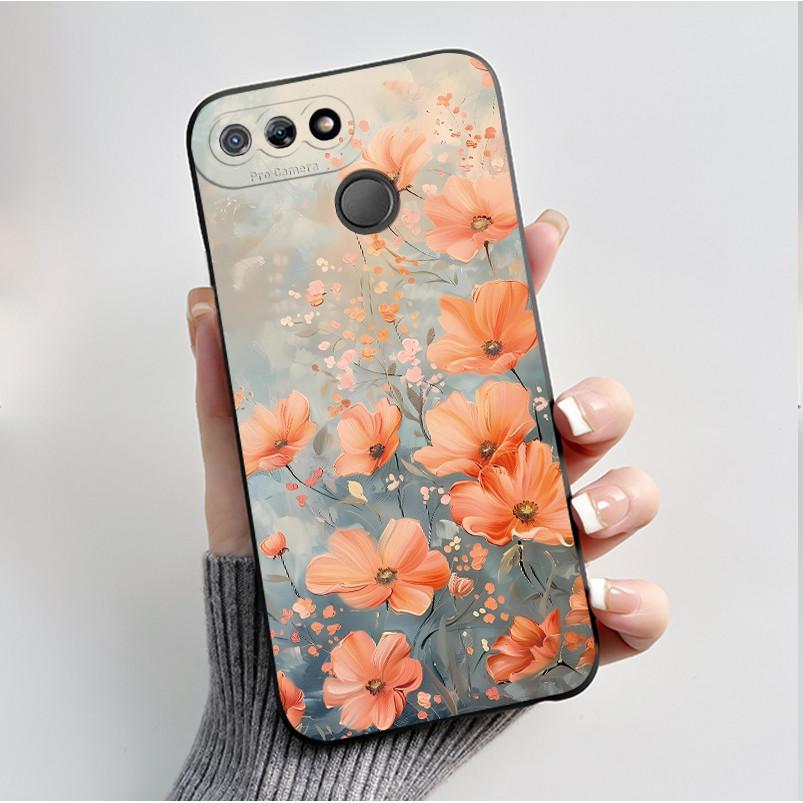 Printed Phone Case For Itel P15 A35 A25 PRO Fundas Capa Soft Silicone Black Shell for ITEL A25 Cover Cute Flower Cartoon Casing