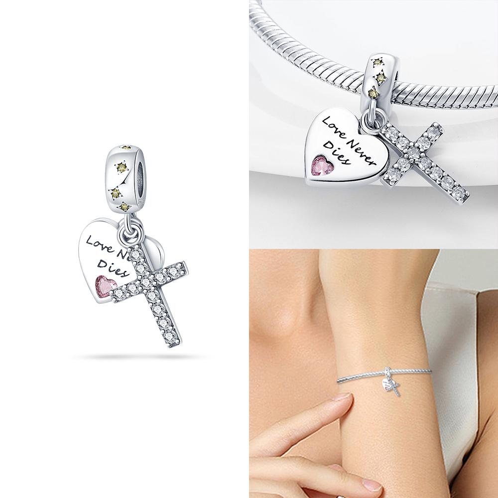 Copper Color Trunk Heart Shape Bow Pink Charms Beads Fitoriginal Bracelets Fine Diy Birthday Women Jewelry Gift