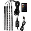 RGB Car LED Strip Lights 4 in 1 Car Interior LED Lights Car LED Footwell Lights  Car Floor Decor
