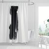 1Pc Modern Abstract Black And White Print Shower Curtain - Polyester, Minimalist Art Design With Hooks, Machine Washable
