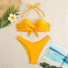 Solid Color Split Swimsuit Women's Three-point Bikini Sexy Beach Vacation Bikini Women