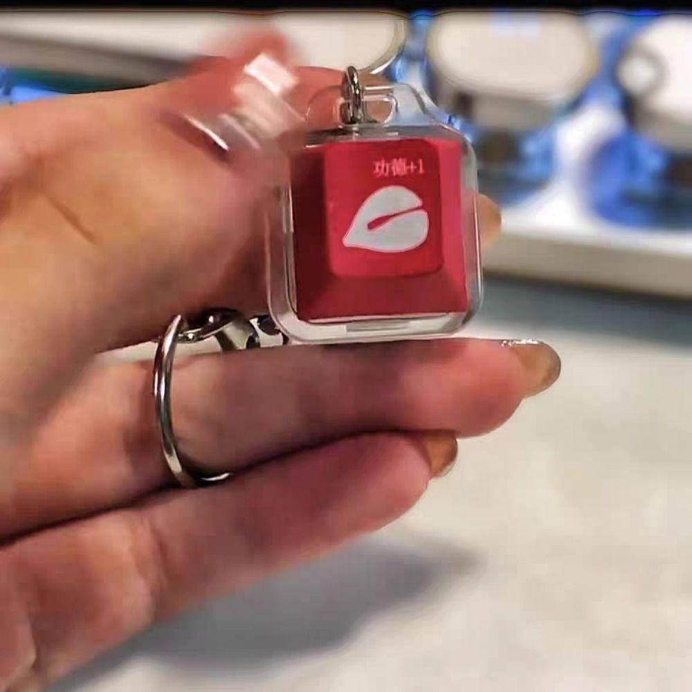 Keyboard Button Fingertip Button Keychain LED Keyboard Button Decompression Toys  Children Adult