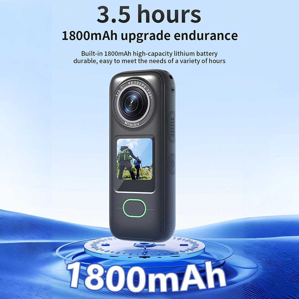 4K Actionkamera WiFi Sportkamera 150 graders vidvinkelobjektiv 1,4 tums pekskärm Anti-skak