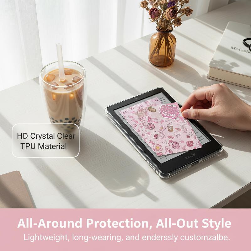 Cartoon Bow Decorative Insert Paper Cards For Transparent Reader Case Tablet Decor