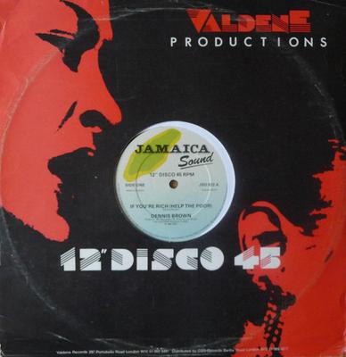 12inch Record DENNIS BROWN  W.L.S. BAND  If Youre Rich Help The Poor  Ch JSD922 Jamaica Sound 1979 UK Reggae Ska  Dub Used