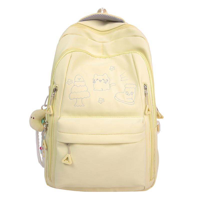 

Студенческий вышитый рюкзак Женский легкий рюкзак с принтом жёлтый