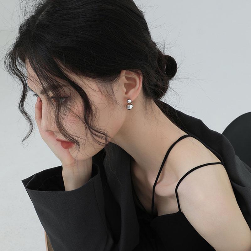 Korean Style Trendy Cold Ins Design 925 Silver Stud Earrings