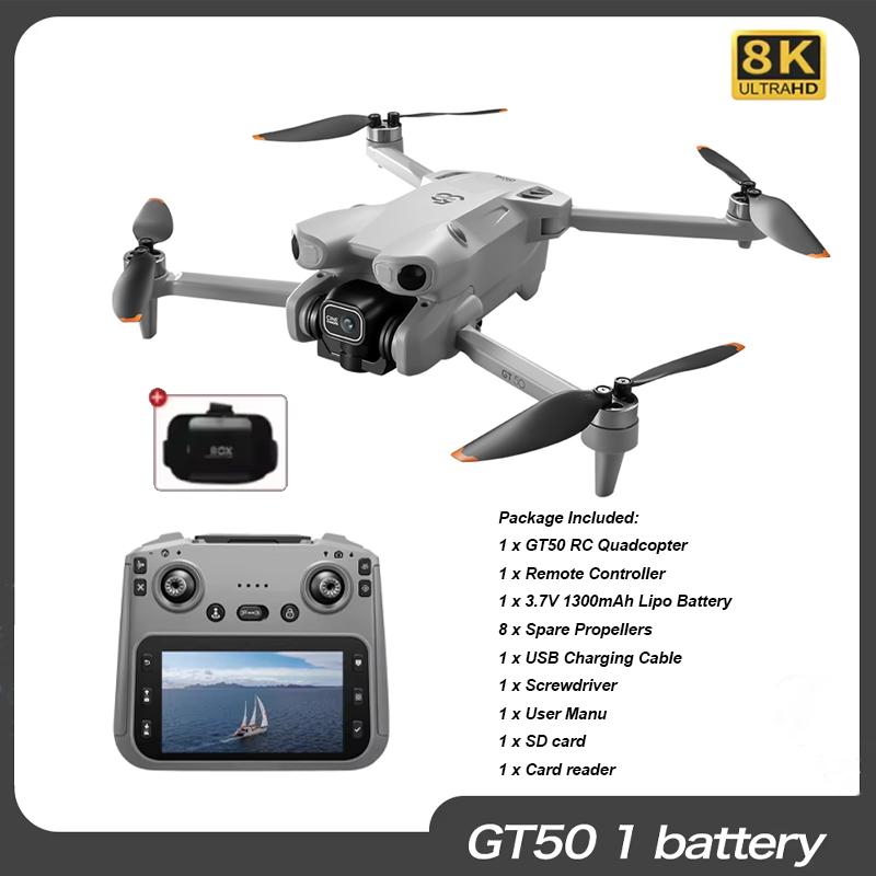 NEW GT50 PRO Drone 2.4G 5G WIFI Professional 8K HD Dual Camera Aerial Photography Brushless Foldable RC UAV Quadcopter Toys Gift