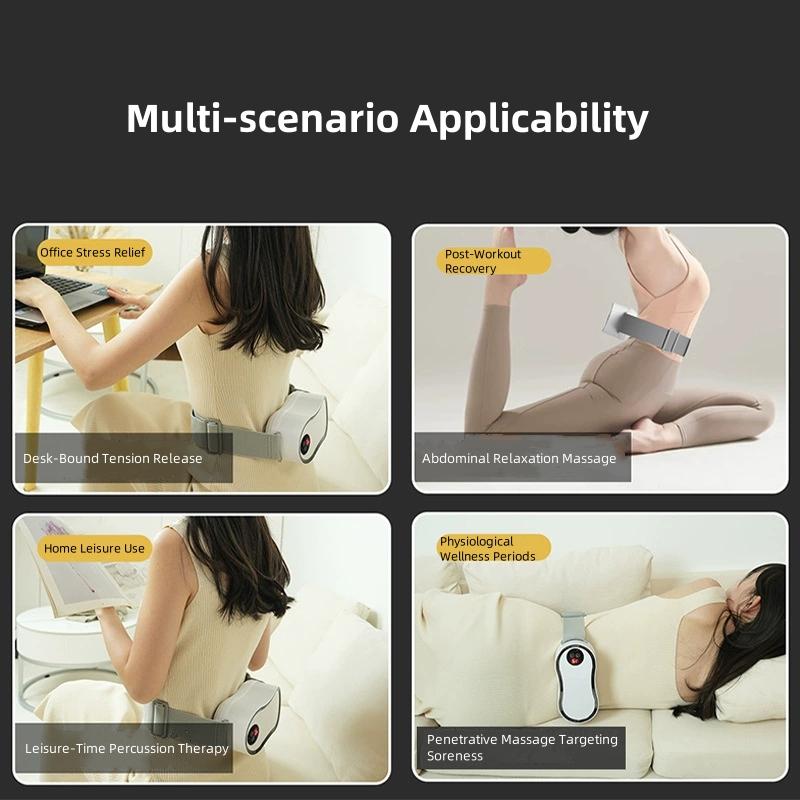Electric Lumbar Massager Belt with Remote Control Rechargeable Percussion Massage with Vibration & Tapping for Back Relaxation