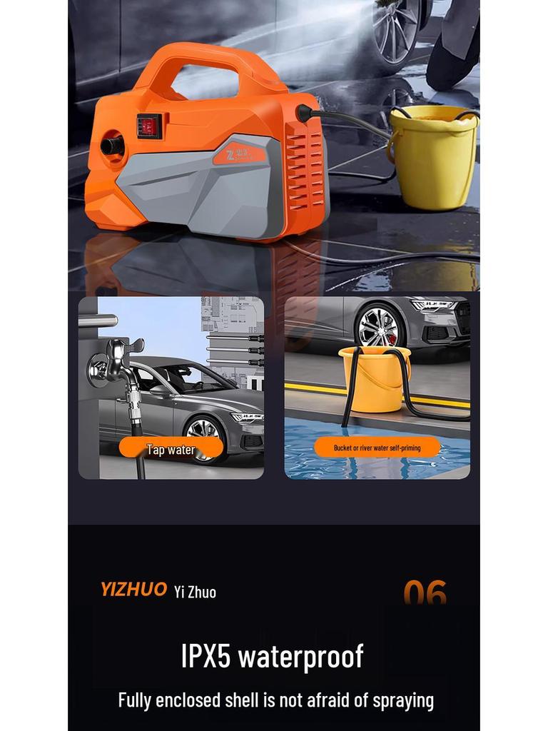 High-Power Portable Handheld Car Washer & Cleaner with High-Pressure Water Gun
