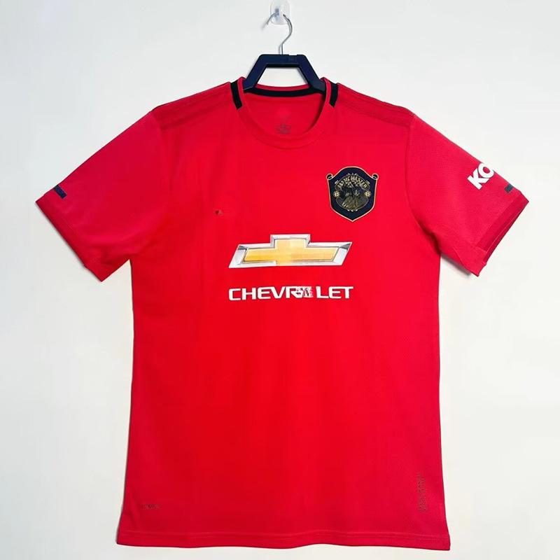 2019-20 home red retro jersey embroidered classic commemorative crew neck football uniform S
