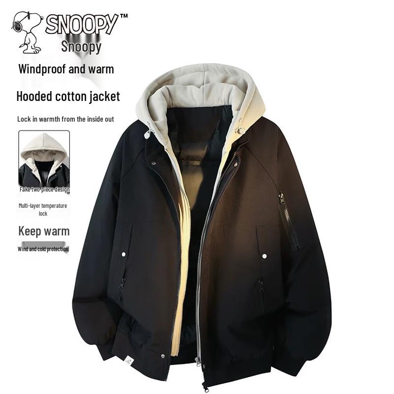SNOOPY Men's Hooded Winter Padded Windbreaker Jacket