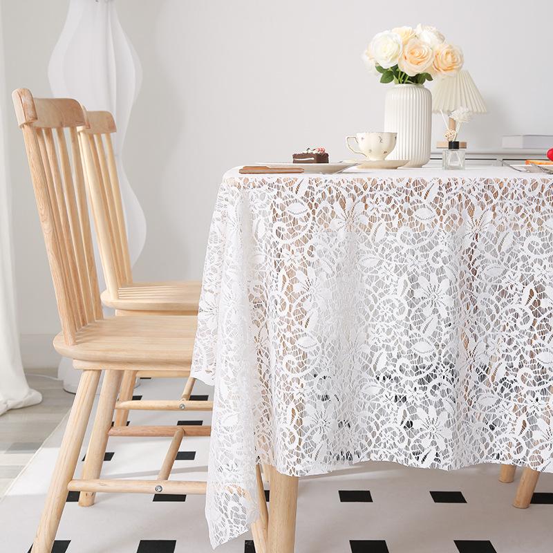Lace Dining Table Coffee Table Tablecloth Modern Simple Cloth Rectangular European Round Household Small Fresh Tablecloth