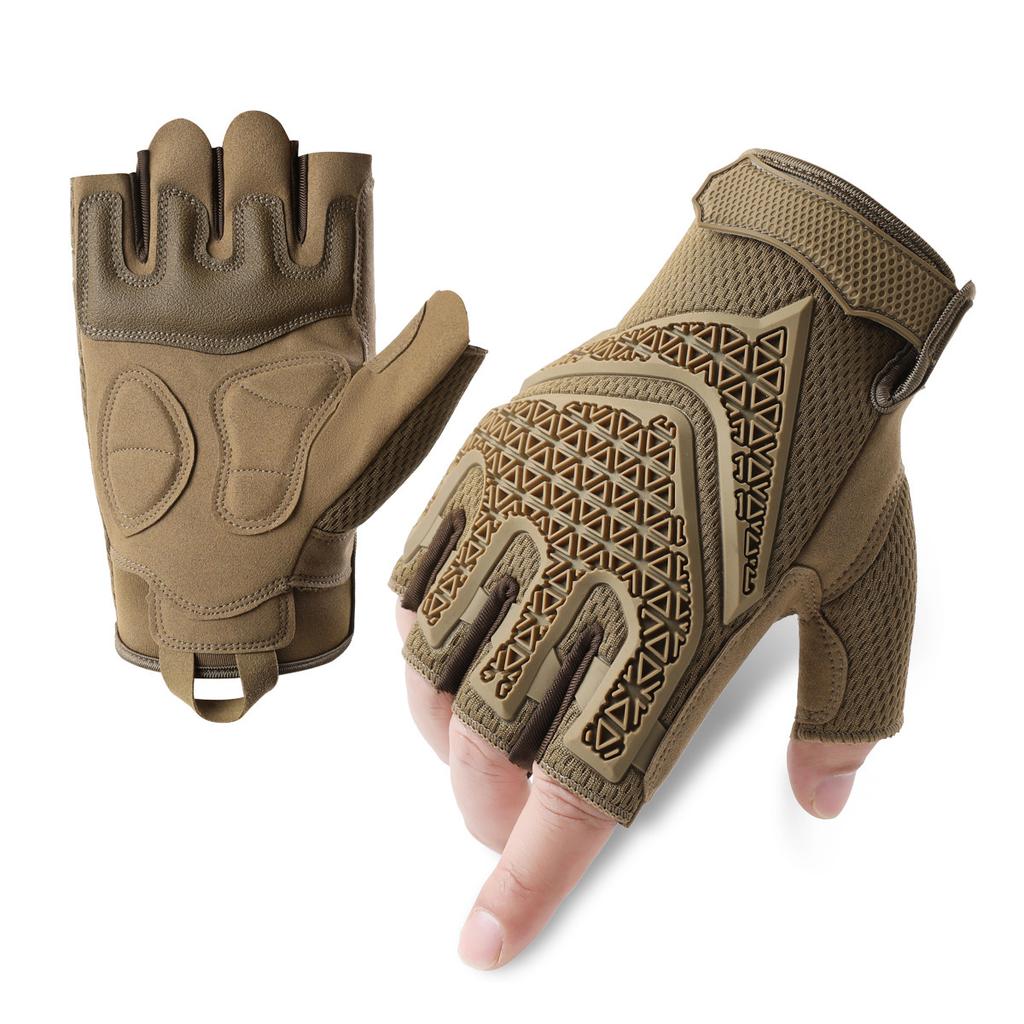 High Quality Lightweight Motorcycle Gloves Winter Daily Use Tactical Protection Half Finger Mittens Breathable Non-Slip Pull-On