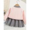 New Girls' Sweater Set - British College Style Knitted Cardigan & Trendy Pleated Skirt Two-Piece, for Outdoor