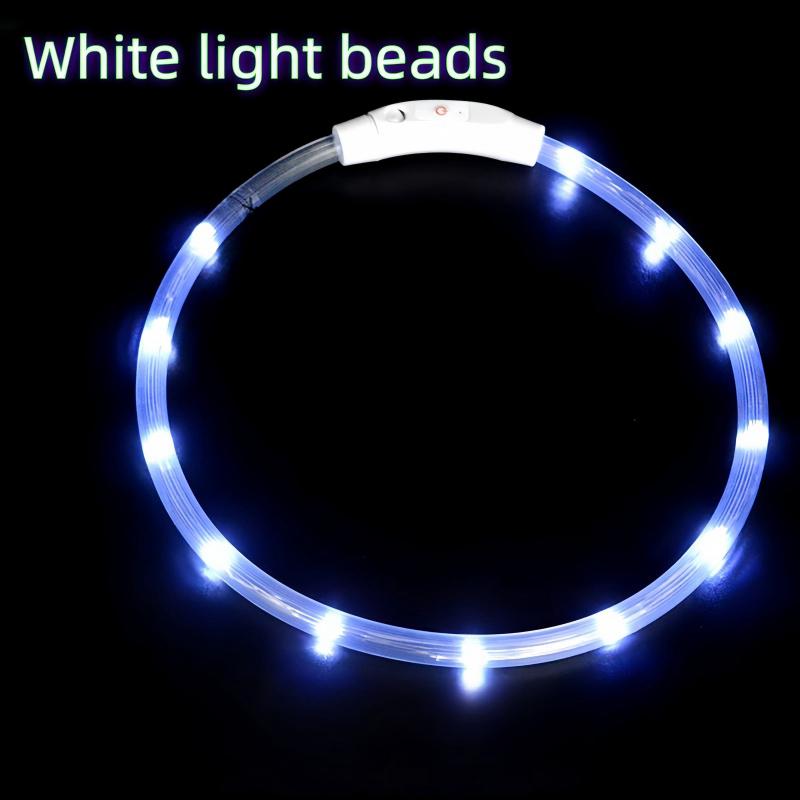 USB Rechargeable LED Dog Collar Luminous Anti-Lost Pet Accessory with Harness Dogs Necklace Collar for Night Safety