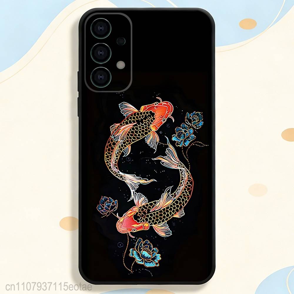 Koi Carp YIN YANG Phone Case for Samsung S series s21 s22 s23 s24 s25 S26 FE Plus Ultra TPU Soft to Skin-friendly case