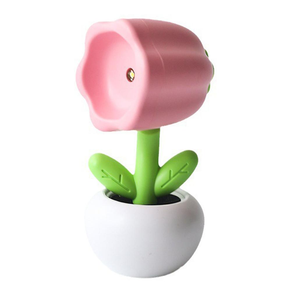 Flower Pot Night Light Small Potted Desk Lamp Adorable Plant Pot Ornament Cute Desktop Decoration