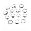 New Joint Ring Hot Retro Exaggerated Geometric Snake Combination 14 Piece Set Ring