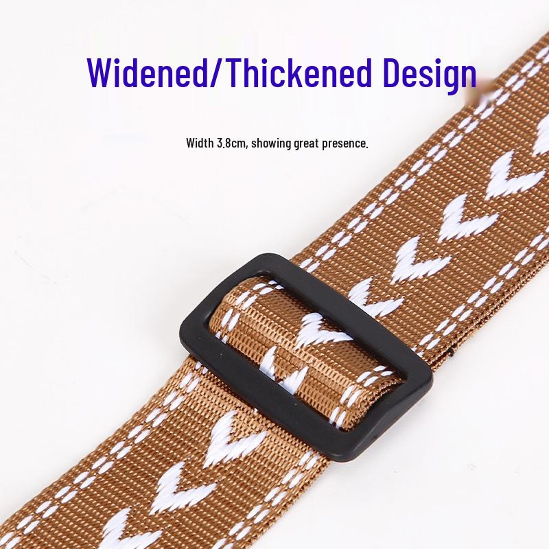 Ukulele and Guitar Strap - Striped Polyester Cotton with Thickened PU Leather