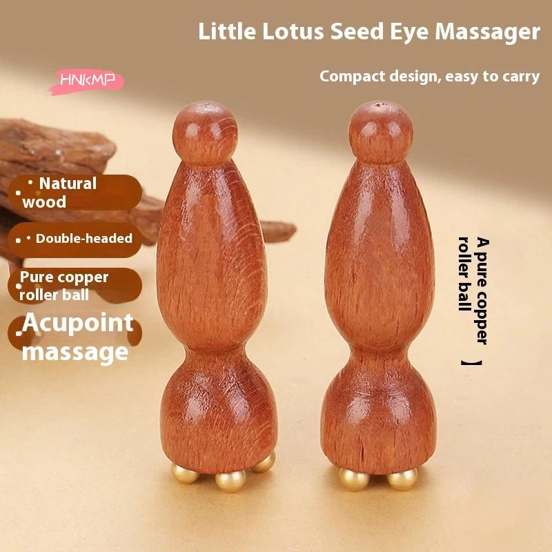 1 Stück Messing Lotus Handheld Augenmassage-Stab Gesichts-Gua Sha-Werkzeug zur Augenentspannung und Meridian-Akupressur-Massage
