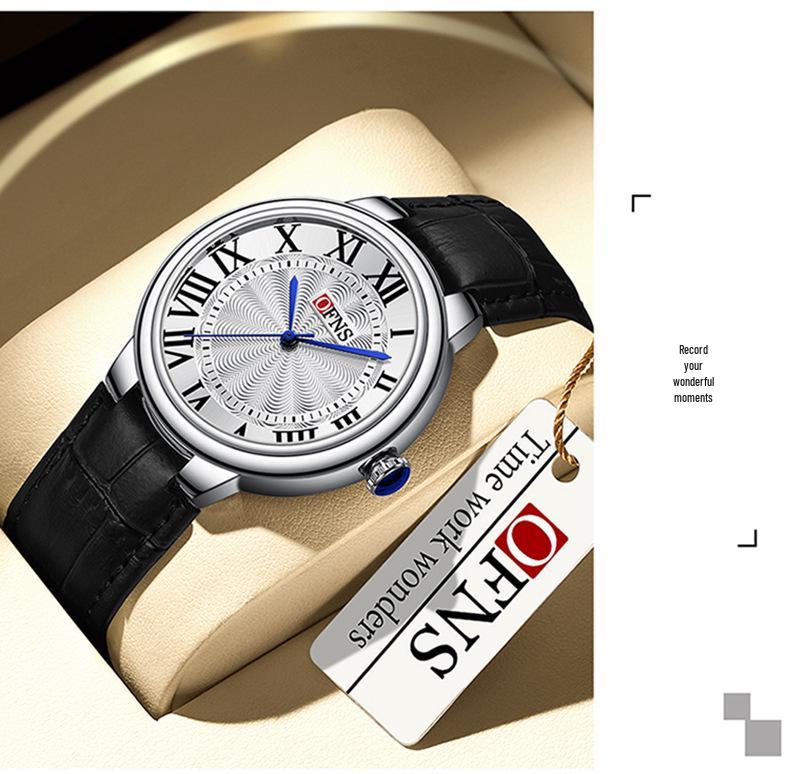 OFNS Rome Couple Watches: Waterproof Quartz Wristwatches with Classic Steel Bands