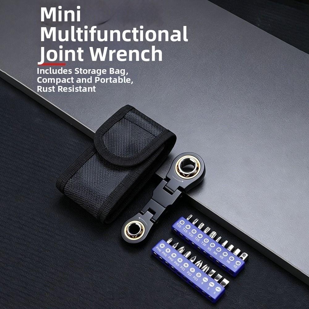 26 In 1 Ratchet Wrench Set Flexible Head Flex Head Wrench Durable Mini Hand Wrench Hand Tool