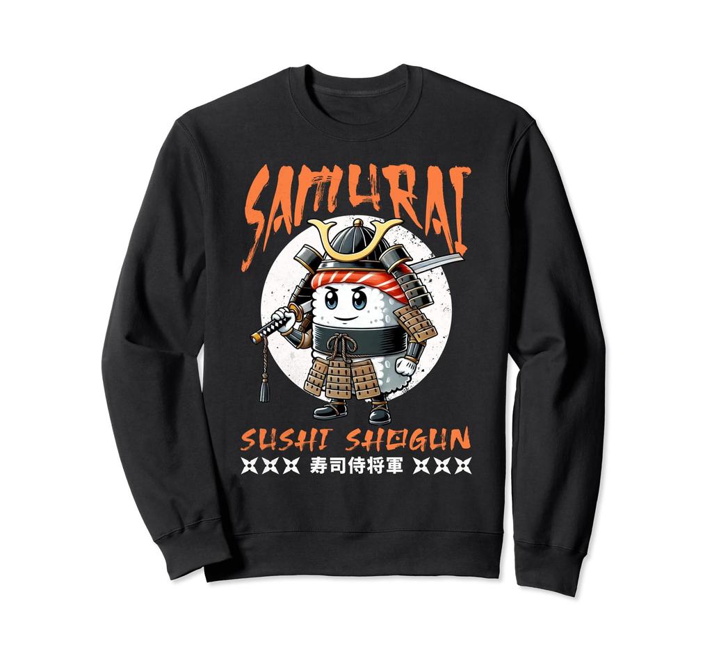 Japanese Samurai Sushi Food Graphic Sweatshirt for and Kids Men, Boys, Women,