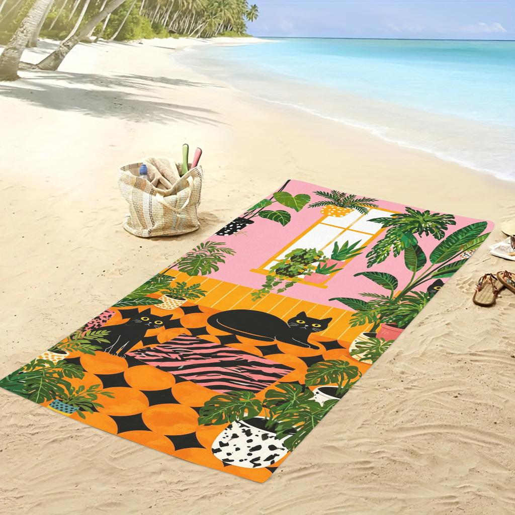 Polyester Beach Towel - Multi-functional Towel for Swimming, Fitness, Camping, Yoga, Travel & Beach Activities