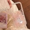 Cute Rabbit Floral Glitter Case for iPhone 17, 16 Pro, 15, 13 - Transparent Cartoon Design